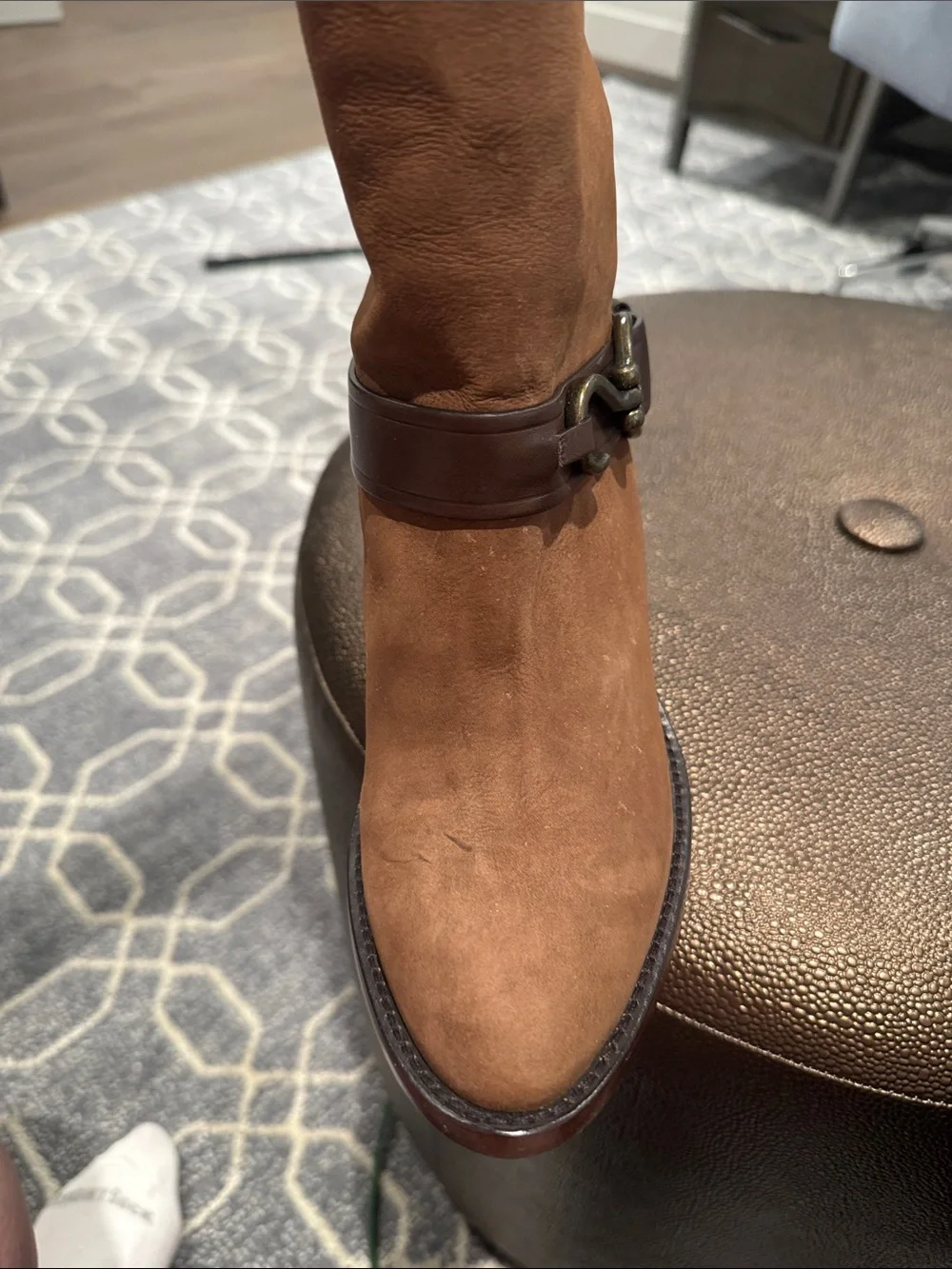 Brown Suede Over-the-Knee Boots with boot hangar included